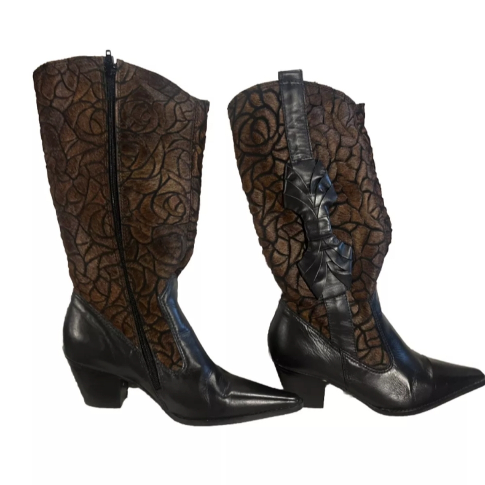 Joseph Griffin LA Collection Woman’s Leather Black And Brown SZ 78 Boots GUC OBO